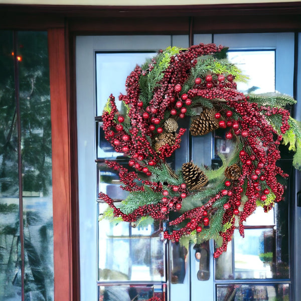 Berry and Pinecone Wreath