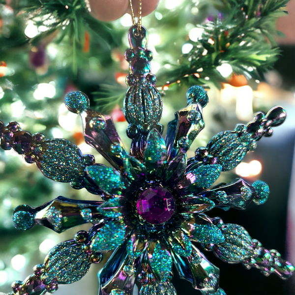 Iridescence Peacock Star Ornament
