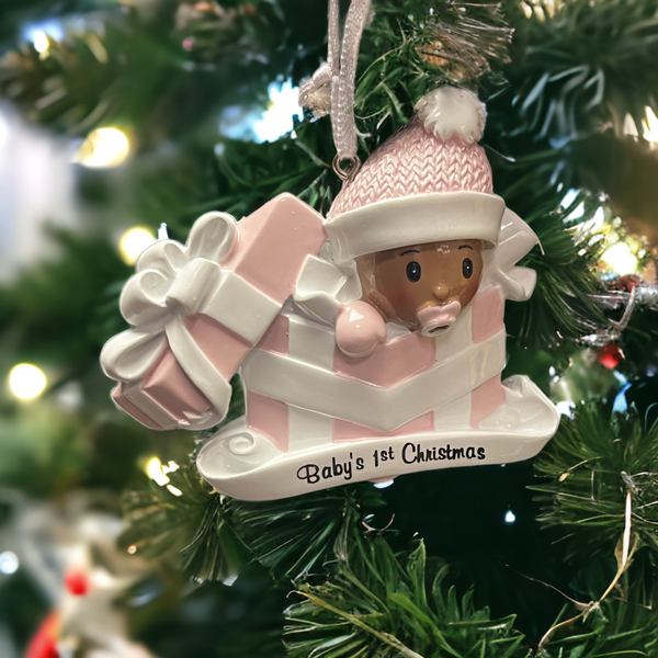 African American Baby's First Christmas Ornament