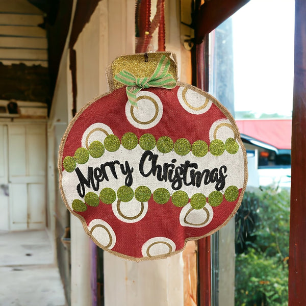 Merry Christmas Painted Canvas Sign