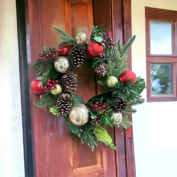 Cranberry Pinecone Wreath