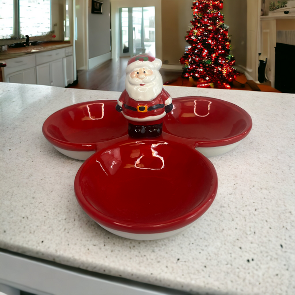 Santa Snack Trio Bowl Platter