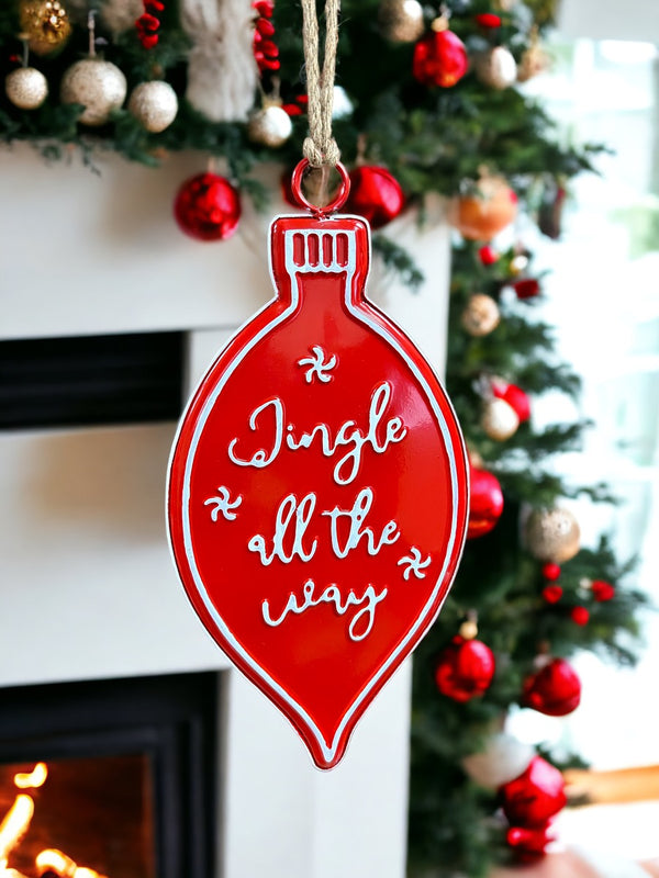 Ornament Shaped Metal Holiday Sign