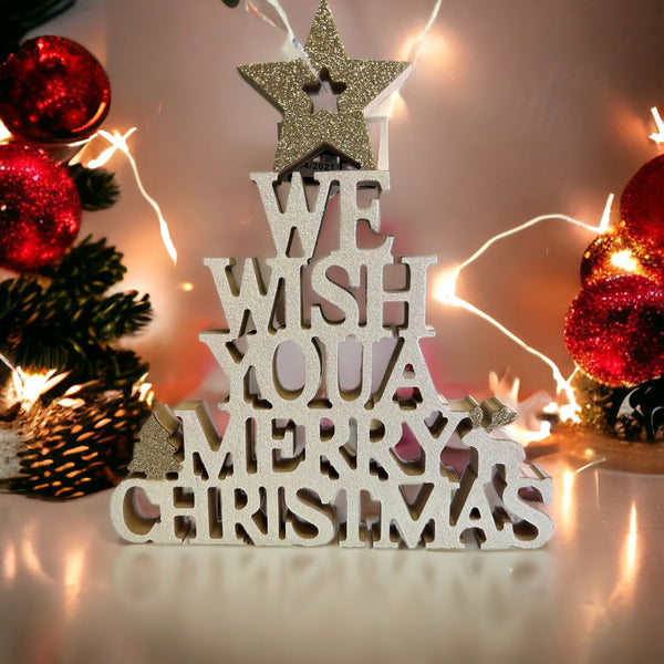 Merry Christmas Tree Shaped Sign