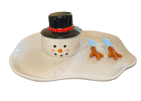 Melting Snowman Chip-N-Dip Set